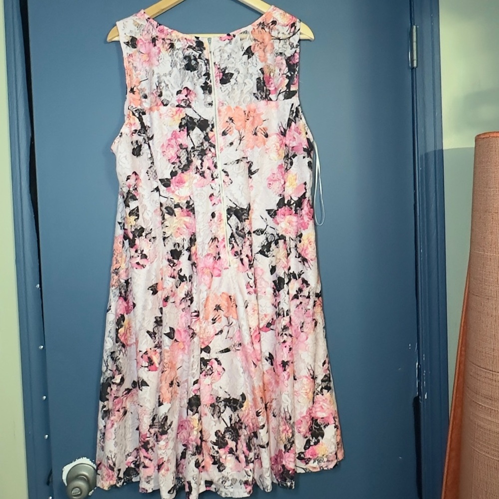 Lane Bryant Pink and White A-Line Sundress